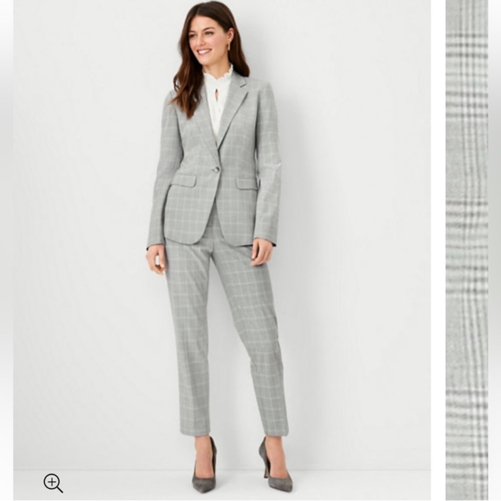 Ann Taylor Gray Plaid Ankle Trousers